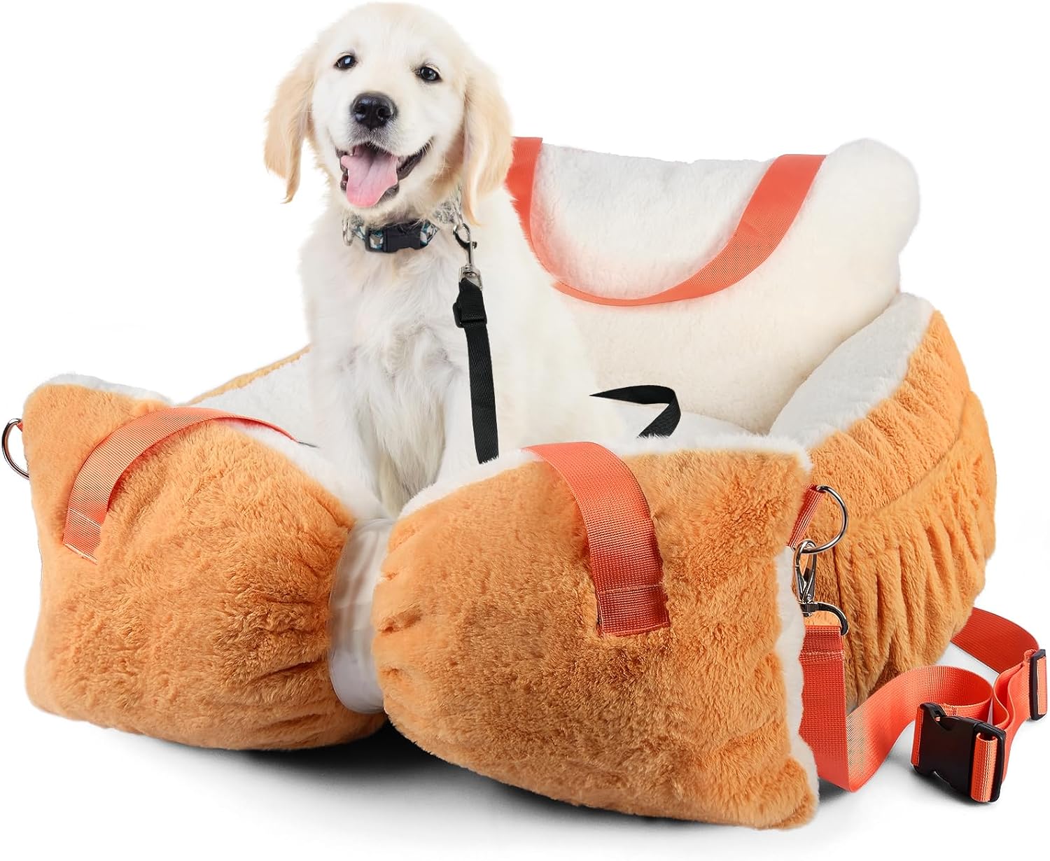 Washable Plush Dog Car Seat - Travel Safety for Small Dogs