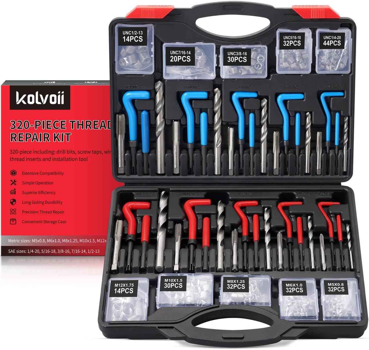 Kolvoii Helicoil Thread Repair Kit for Complete Restoration