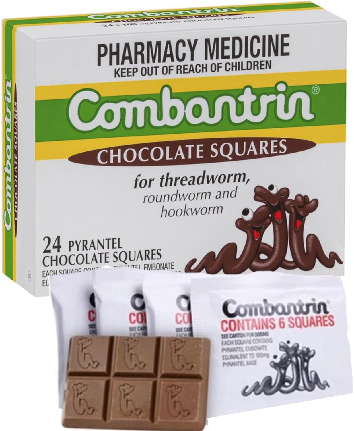 Chocolate Squares 24 Pack for Parasite & Pinworm Cleanse Solution