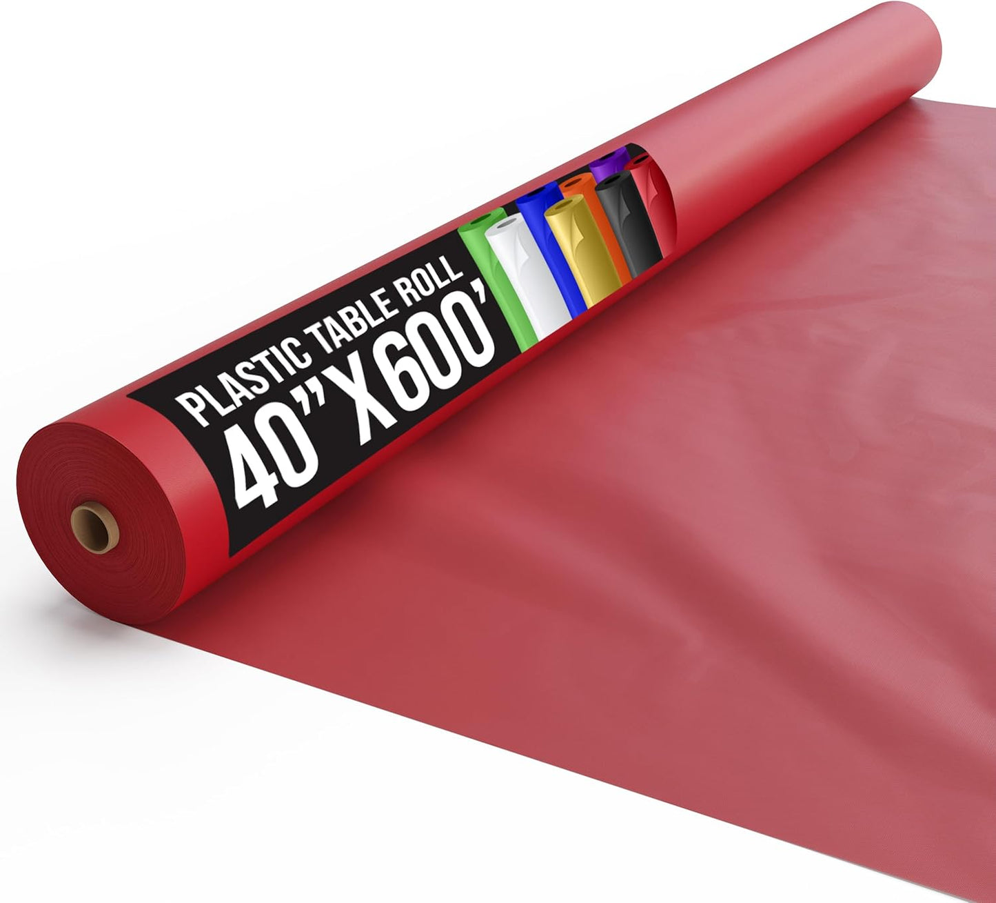 Exquisite Red Plastic Table Cover Roll for All Occasions