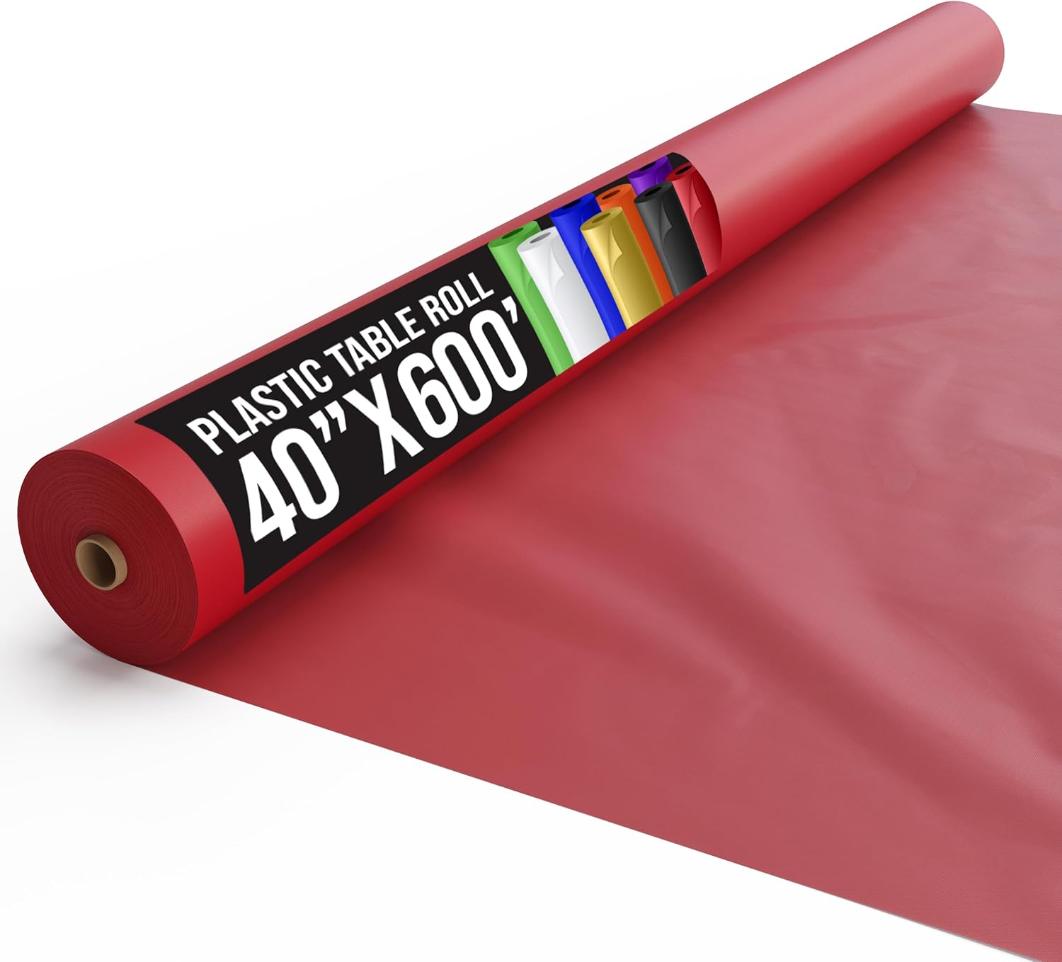Exquisite Red Plastic Table Cover Roll for All Occasions