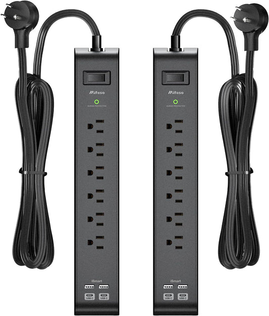 Mifaso Power Strip: 2 Pack USB Charging Hub