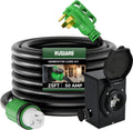 RVGUARD Emergency Power Combo Kit 25 ft 50 Amp Generator Cord - Backup