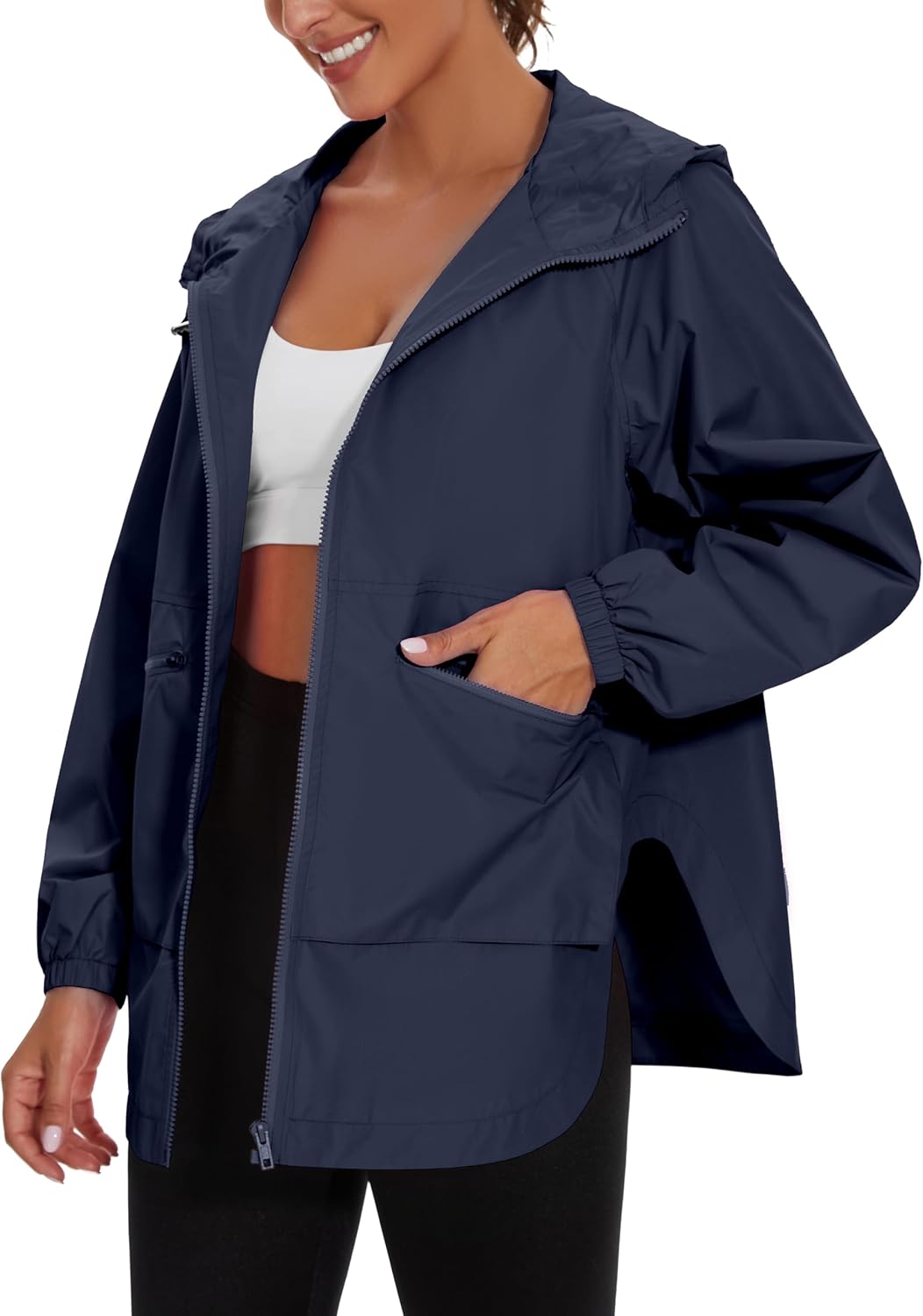 PESION Womens Waterproof Raincoat Lightweight Windbreaker Jacket