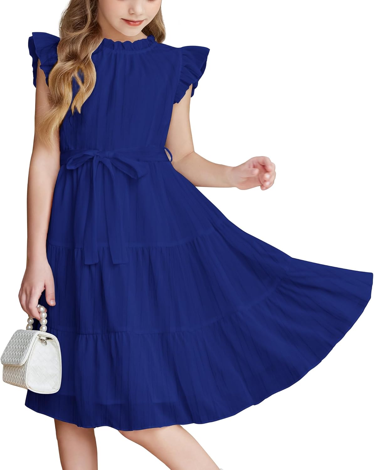 Arshiner Tween Girls Summer Dress with Ruffle Sleeves