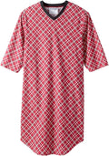 Mens Adaptive Nightgown Open Back Cotton Flannelette - Easy Dressing