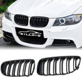 E90 Grille Front Kidney Double Slats Glossy Black - Sleek Upgrade