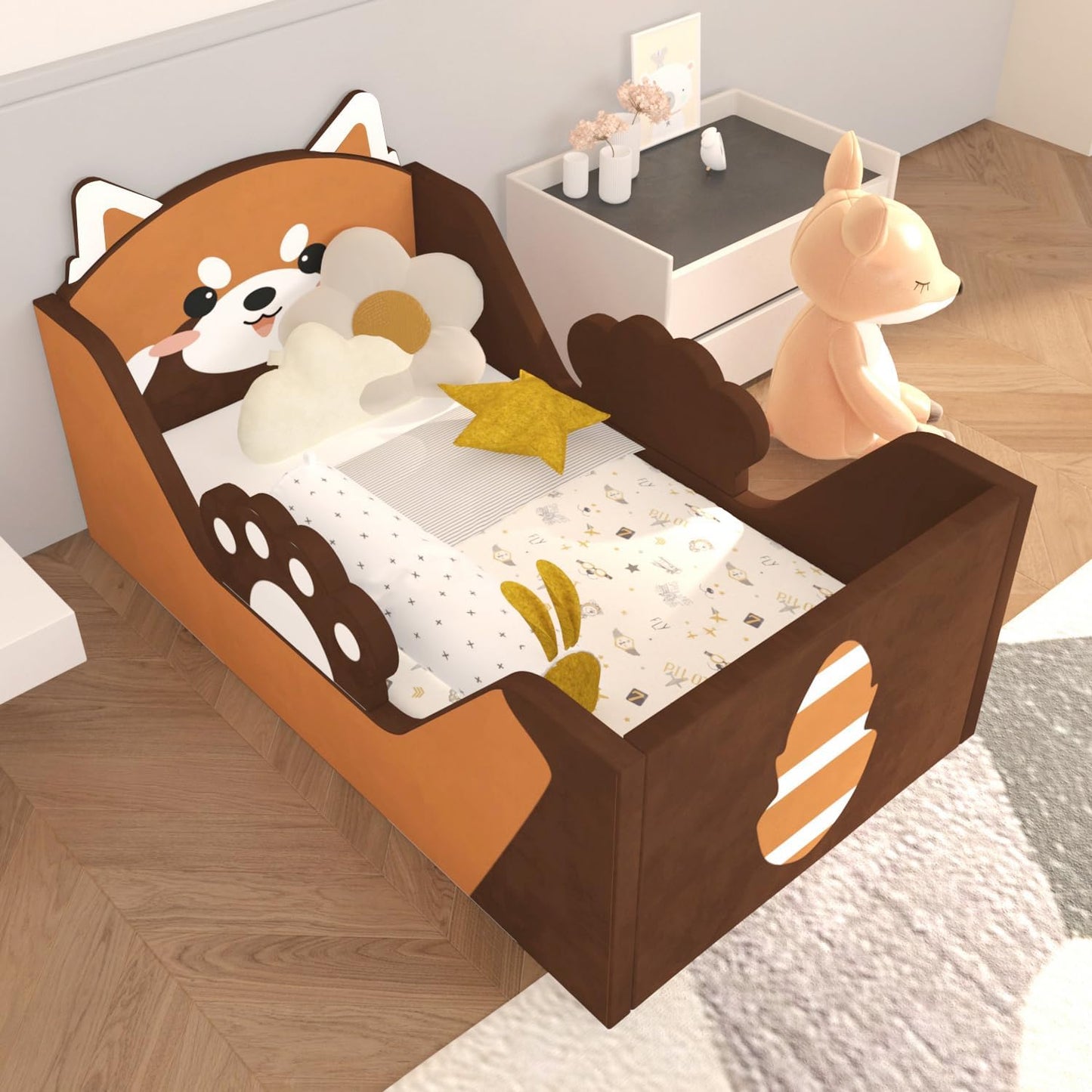 Toddler Bed with Extra Safety Board for Kids - Redpanda Design