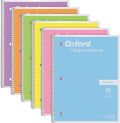 Oxford Spiral Notebook 6 Pack Wide Ruled Pastel Colors - Organized