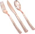 Rose Gold Plastic Silverware Set 360pcs - Heavy Duty Disposable