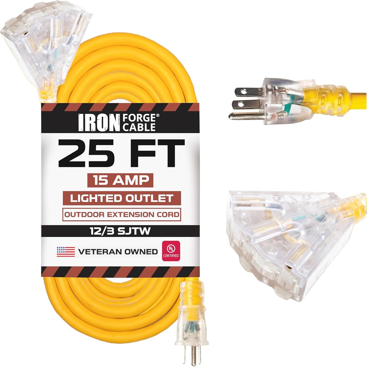 IRON FORGE CABLE 25 Foot Lighted Outdoor Extension Cord Review
