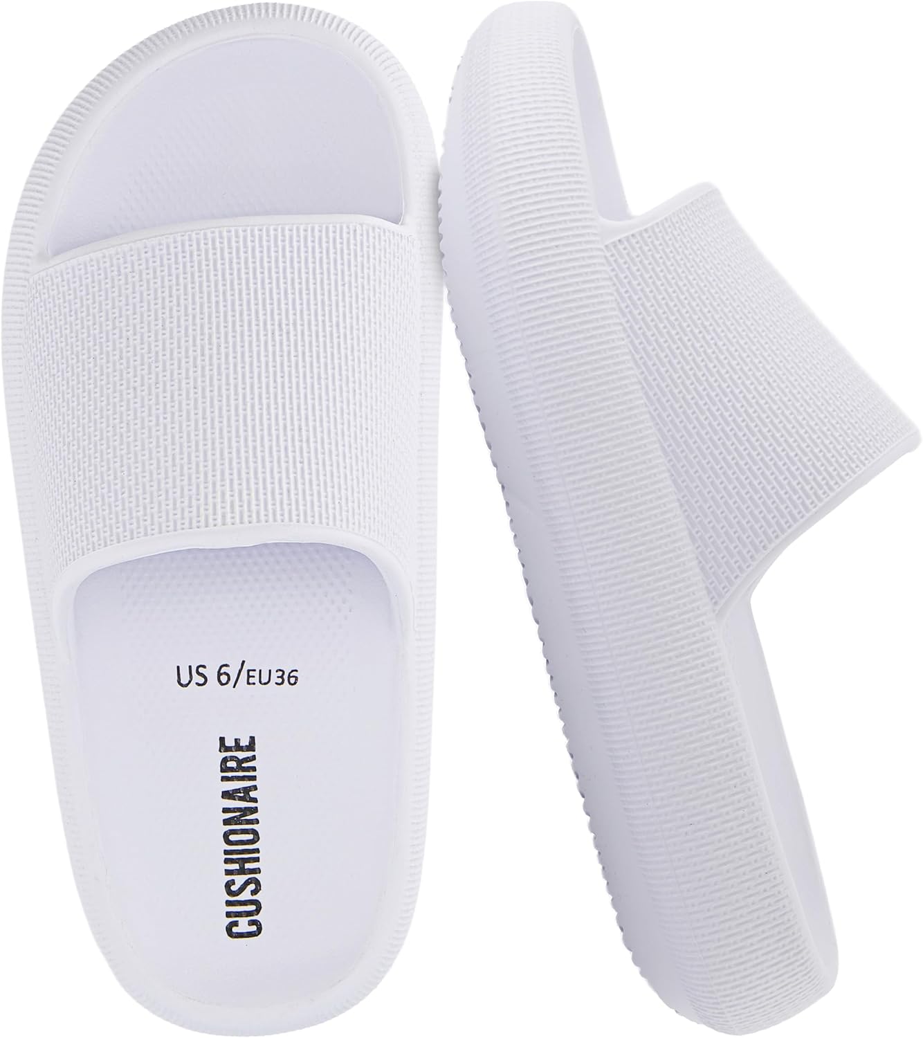 CUSHIONAIRE Feather EVA Slides for Women - Comfort & Style