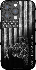 Don't Tread on Me Black Camo Rugged Shield Case for iPhone 16 Pro