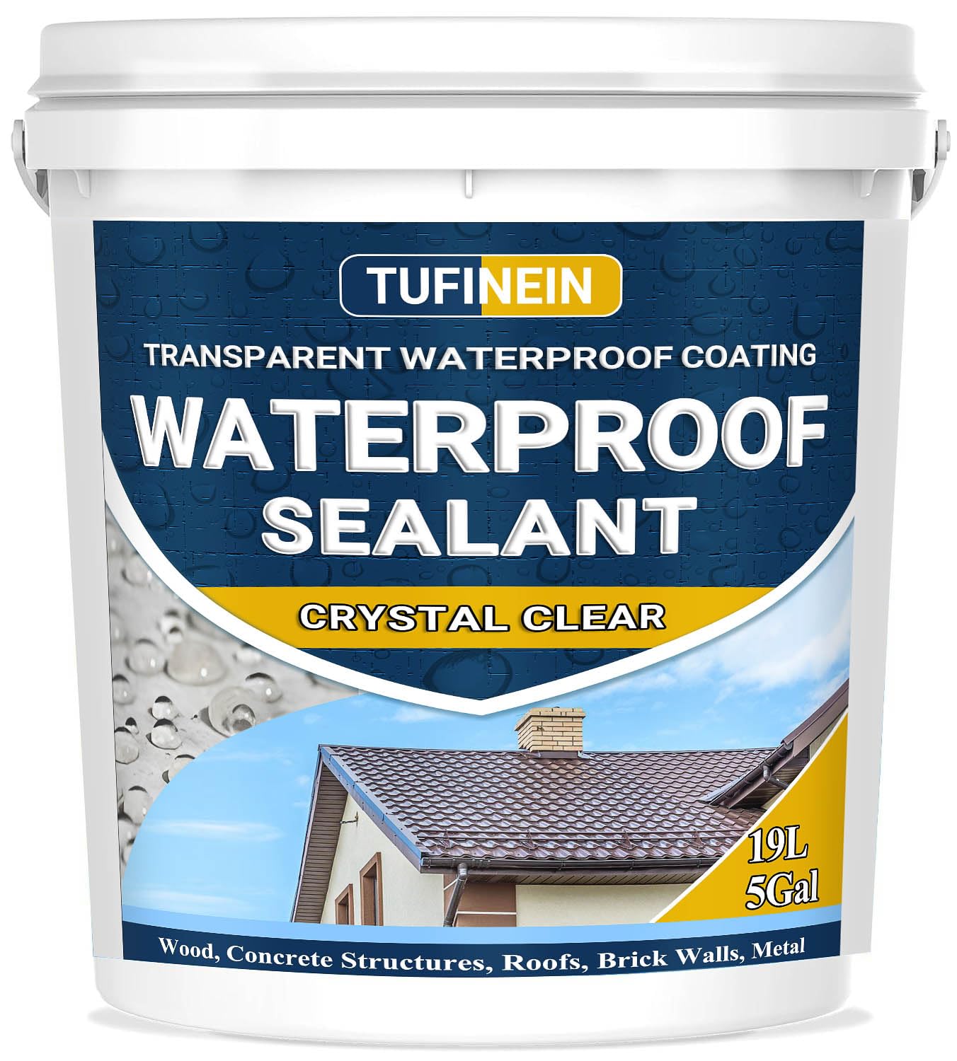 Waterproof Sealant 5 Gallon Clear for Indoor and Outdoor Use