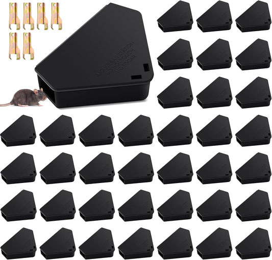 Qualirey 48 Pcs Mice Station for Safe Indoor & Outdoor Use