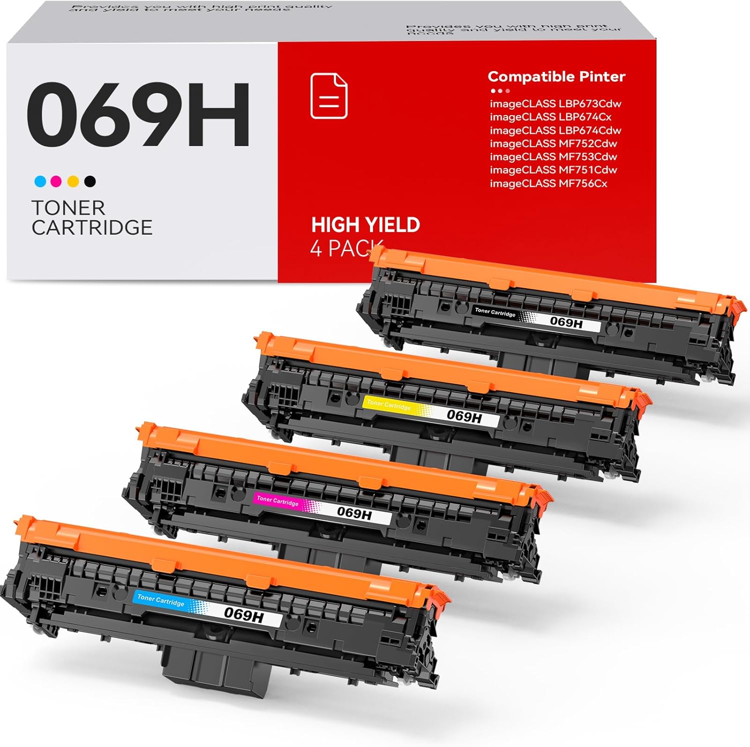 069H Toner Cartridges Set 4 Pack for Canon Printers