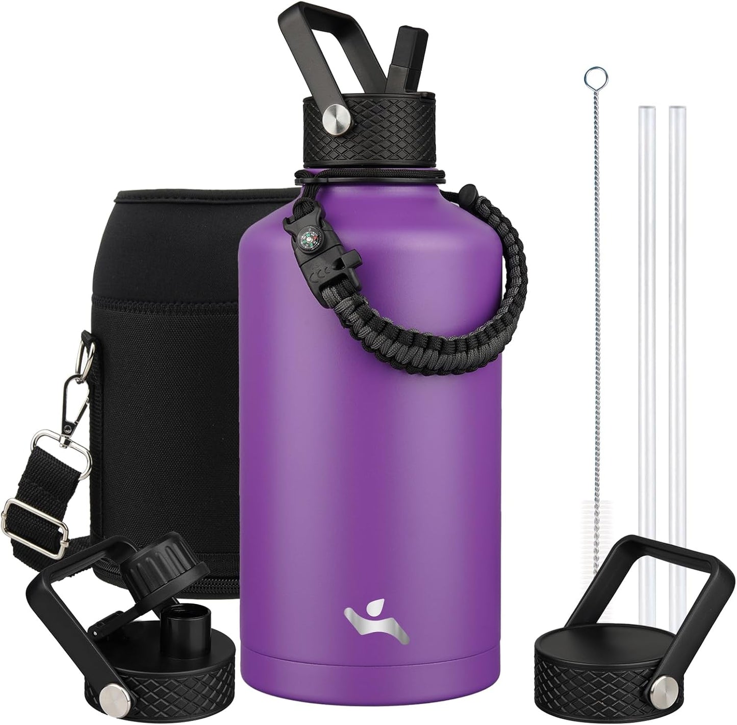 Insulated Water Bottle with Straw, 87 oz for All-Day Hydration