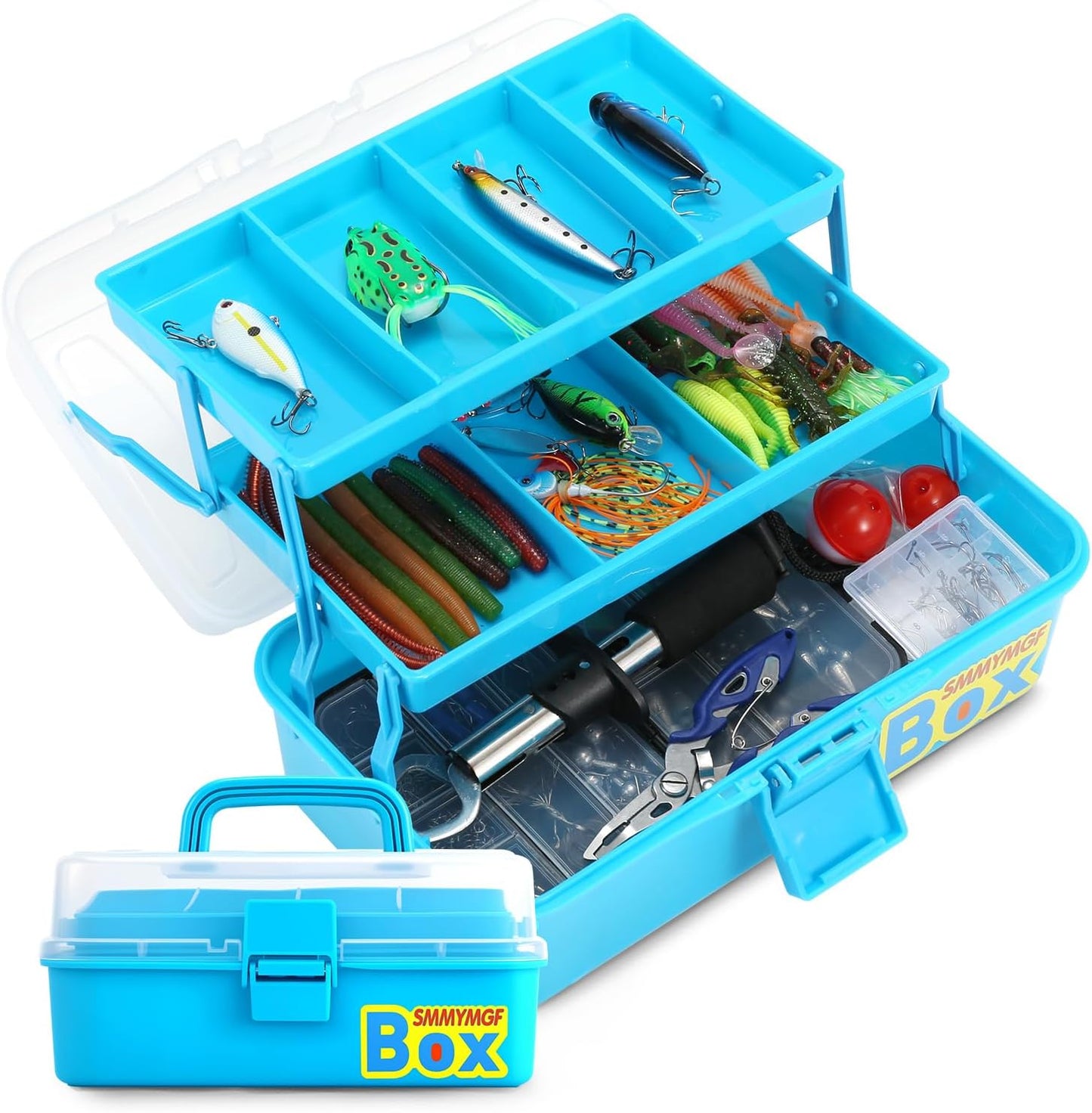 Pro 3-Layer Fishing Tackle Box Kit with Accessories for Anglers