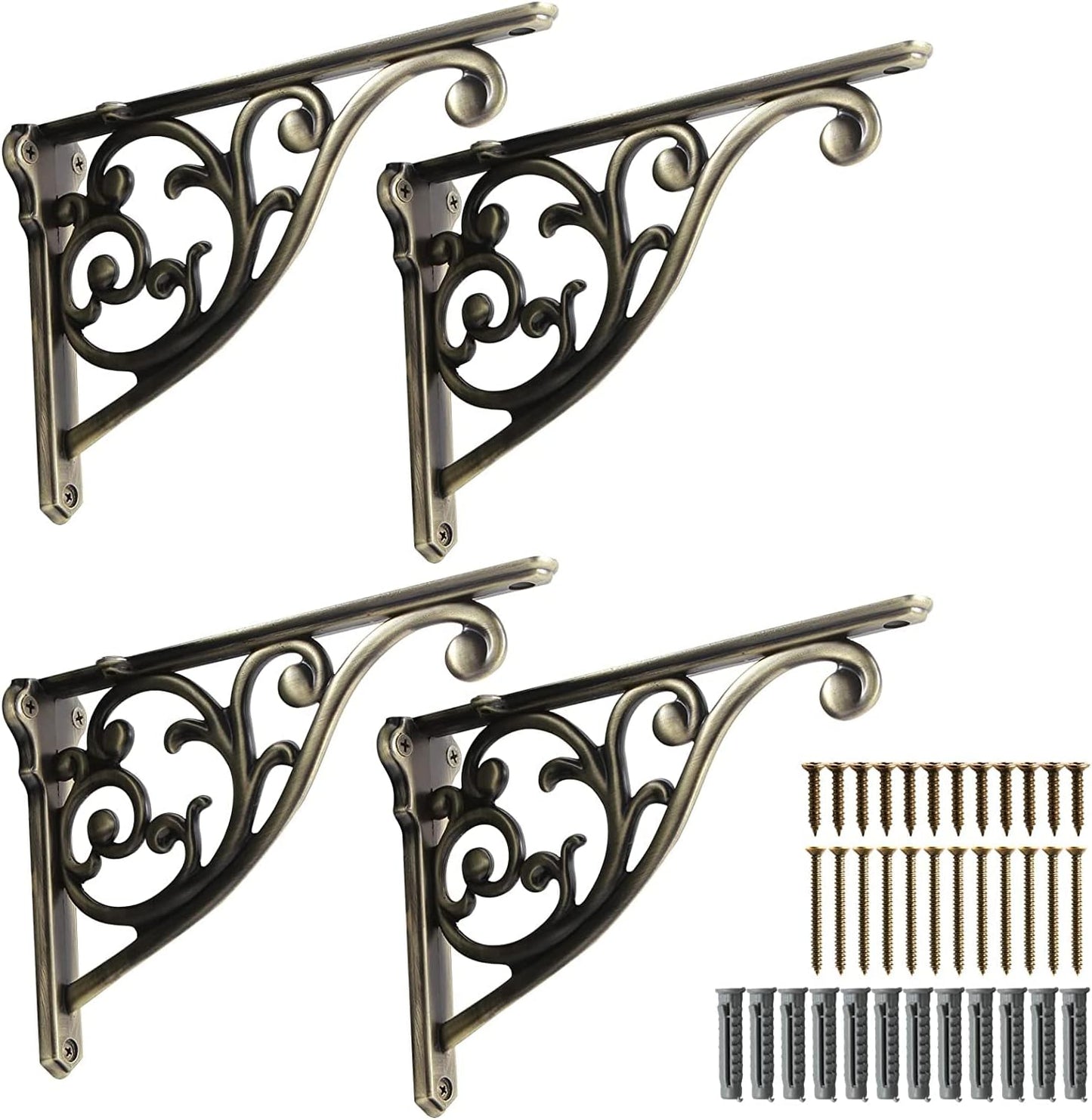 Heavy Duty 10 Inch Shelf Brackets for Victorian Style Decor