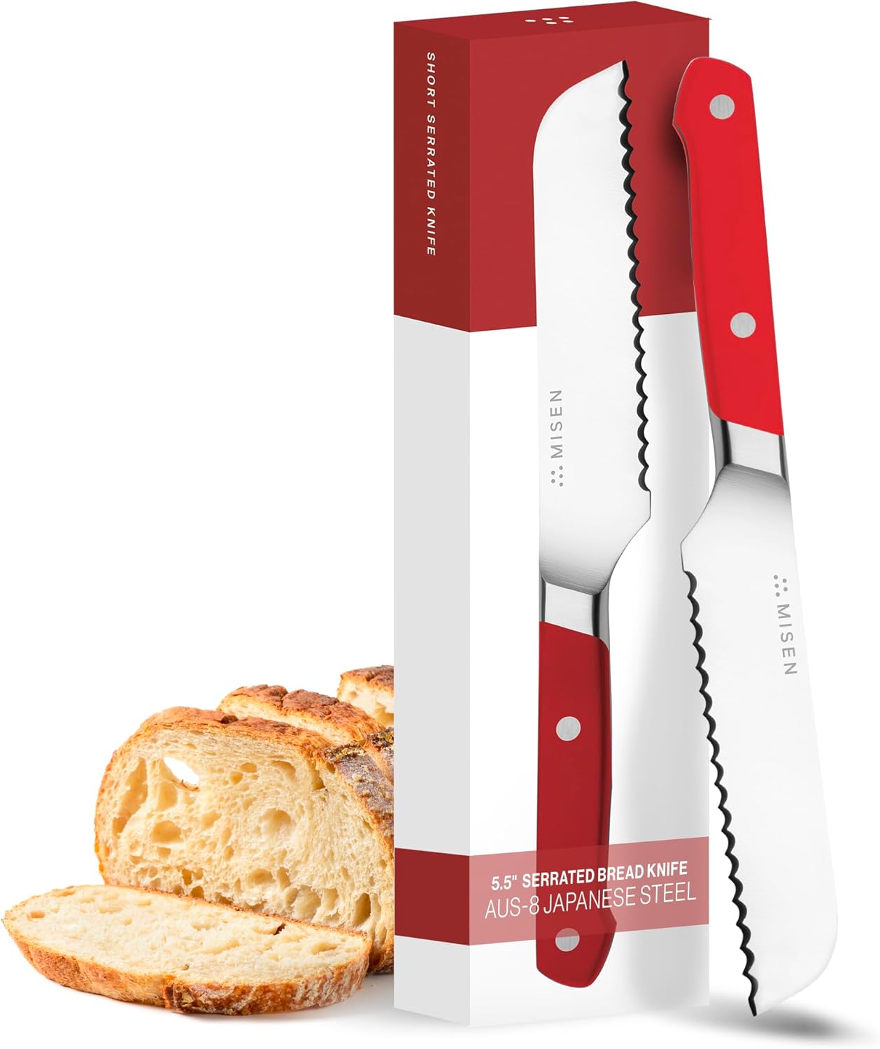 Misen Serrated Bread Knife for Effortless Slicing of Bread