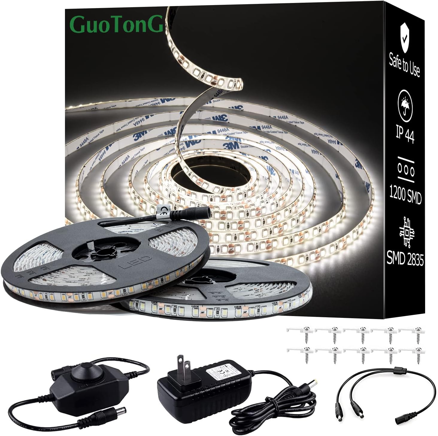 White LED Strip Lights for Indoor and Outdoor Use - 65.6ft