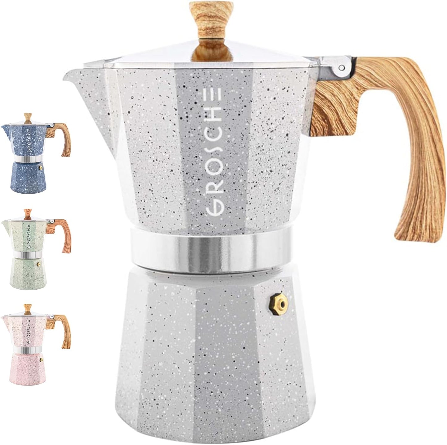 GROSCHE Milano Moka Pot: Stovetop Espresso Maker for 6 Cups