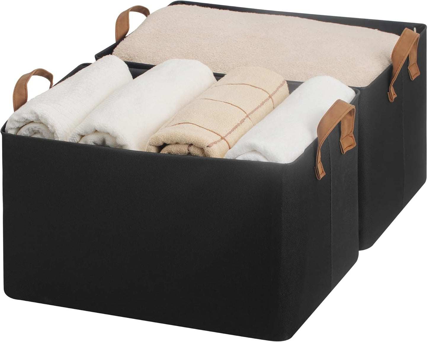 Extra Large Fabric Storage Bins with Metal Frame for Organizing