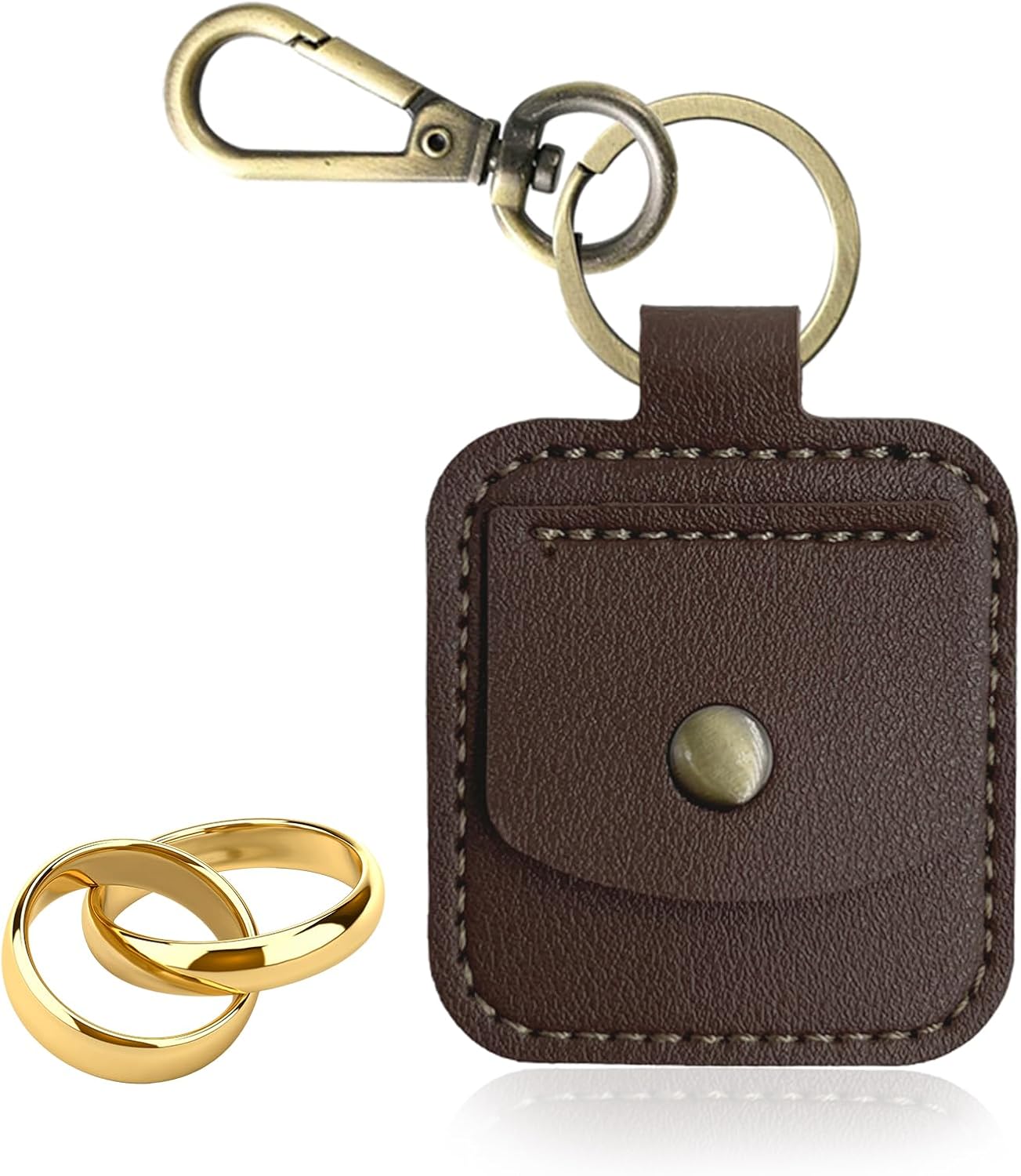 NAPHYLAIFA Leather Ring Holder Keychain - Securely Carry Your Essentials On-the-Go!