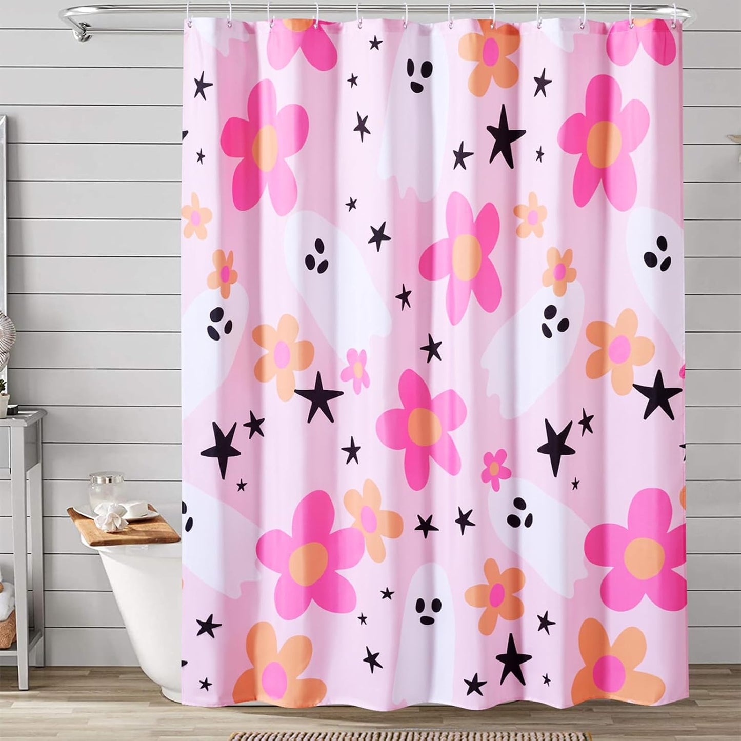 Pink Ghost Spirit Halloween Shower Curtain - Ouyattle