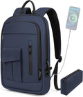 Business Backpack for Men Slim Lightweight Laptop 17.3in Blue
