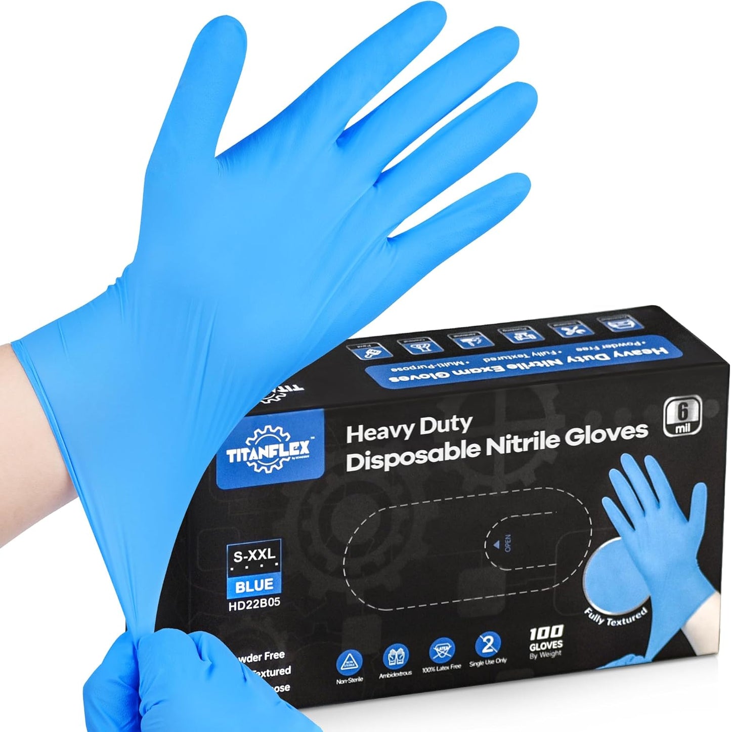 Schneider TitanFlex Nitrile Gloves - Heavy-Duty 6mil Protection