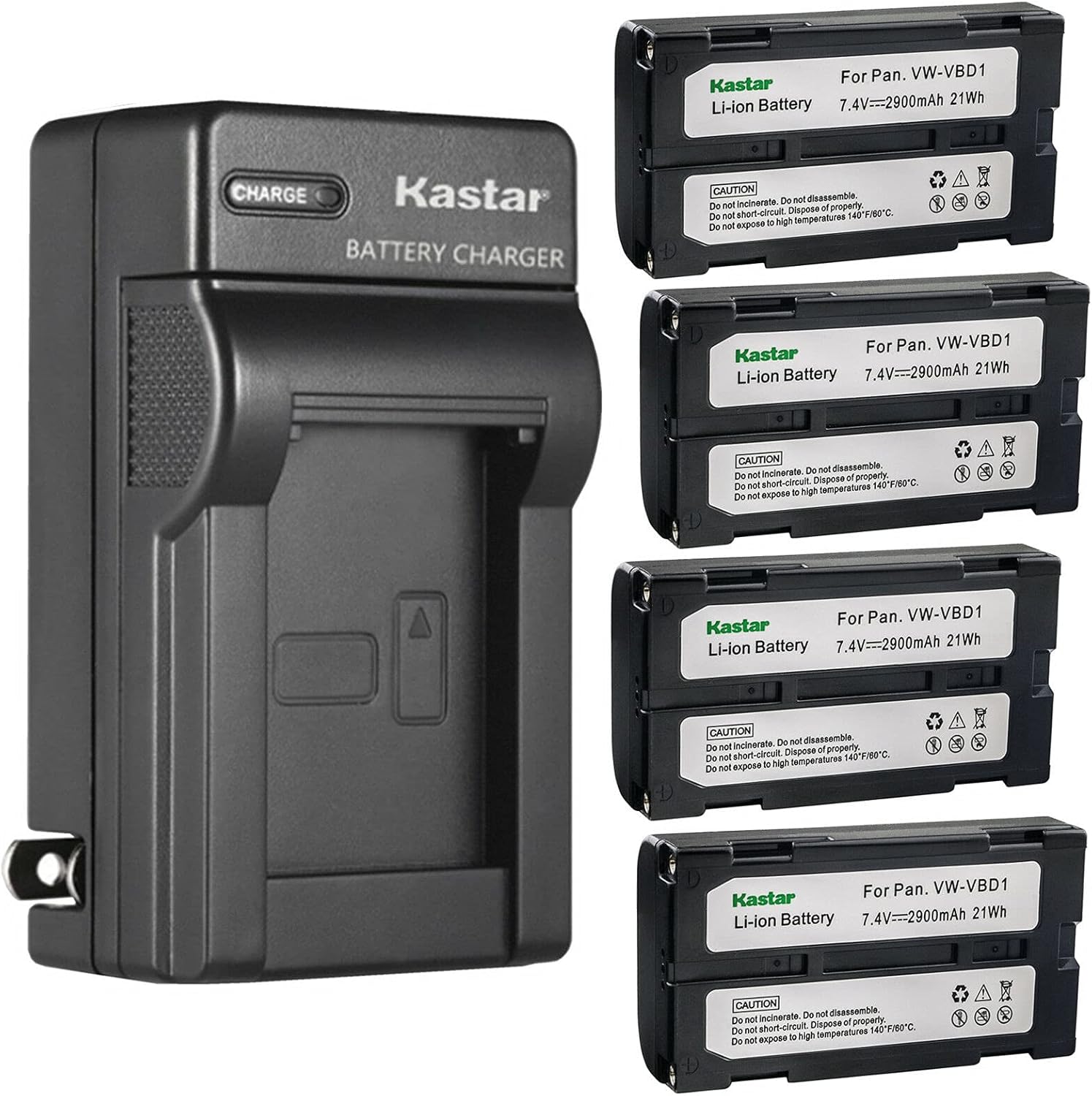 Kastar 4-Pack Battery and AC Wall Charger for Hitachii Cameras
