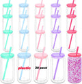 16 Oz Acrylic Snowglobe Tumbler 20 Pack - Crafting Ready Clear Cups