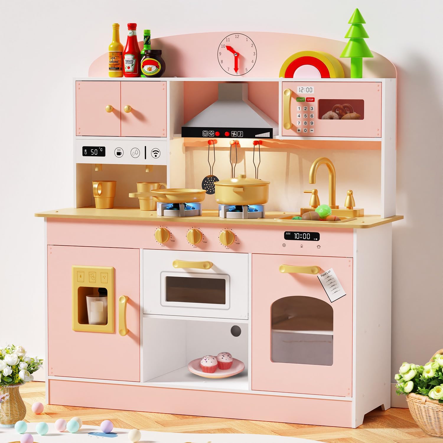 Babytronic Wooden Play Kitchen Set for Creative Pretend Play