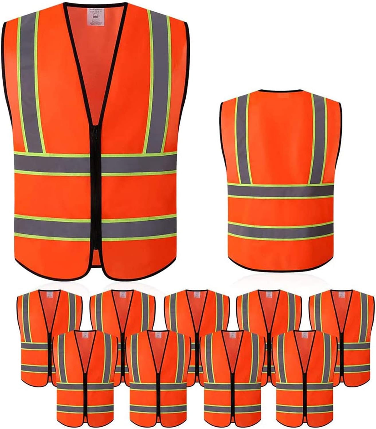 High Visibility Safety Vest with Reflective Strips for Protection