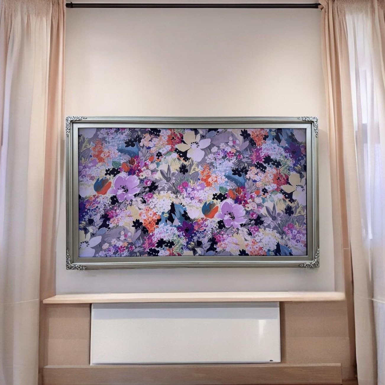 Handmade Antique Silver TV Frame - Samsung The Frame (65)
