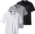 Men's Classic Polo Shirt 3-Pack - Two-Button Pique Polos