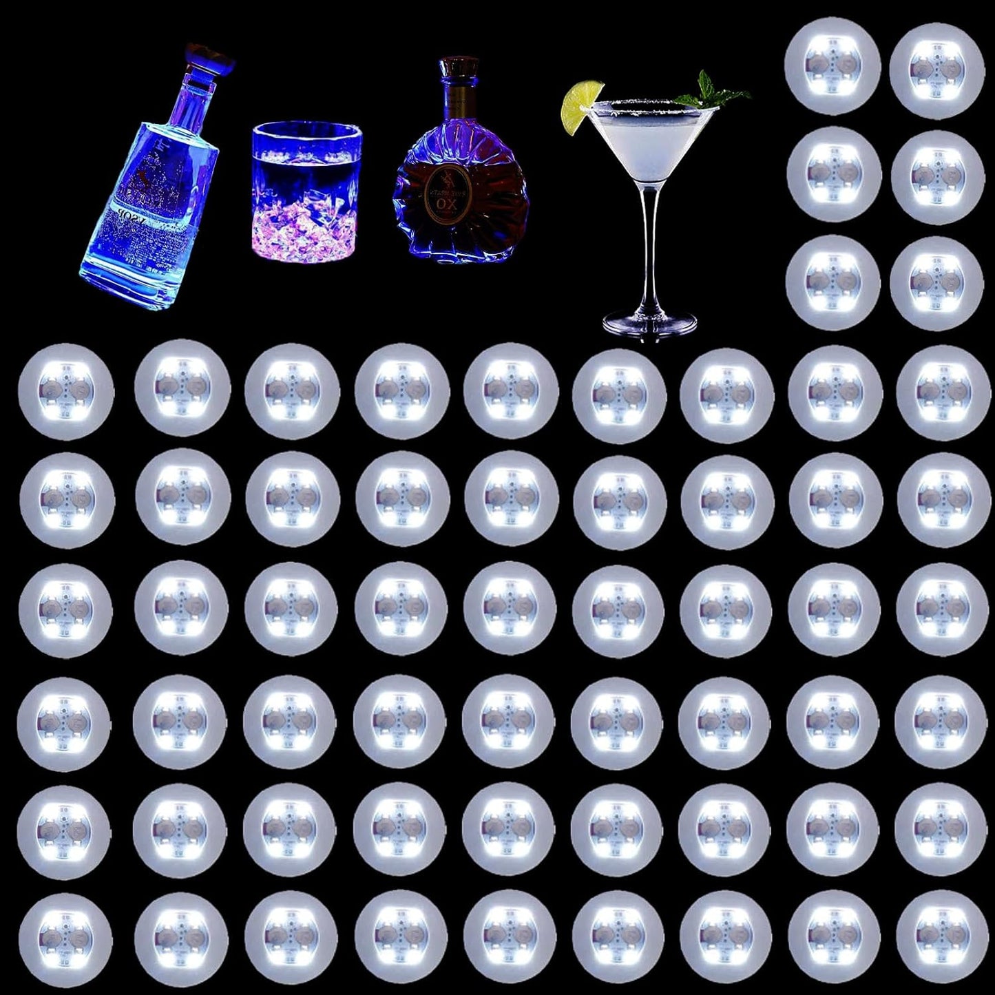 LED Drink Coaster Set of 60 for Parties and Gatherings