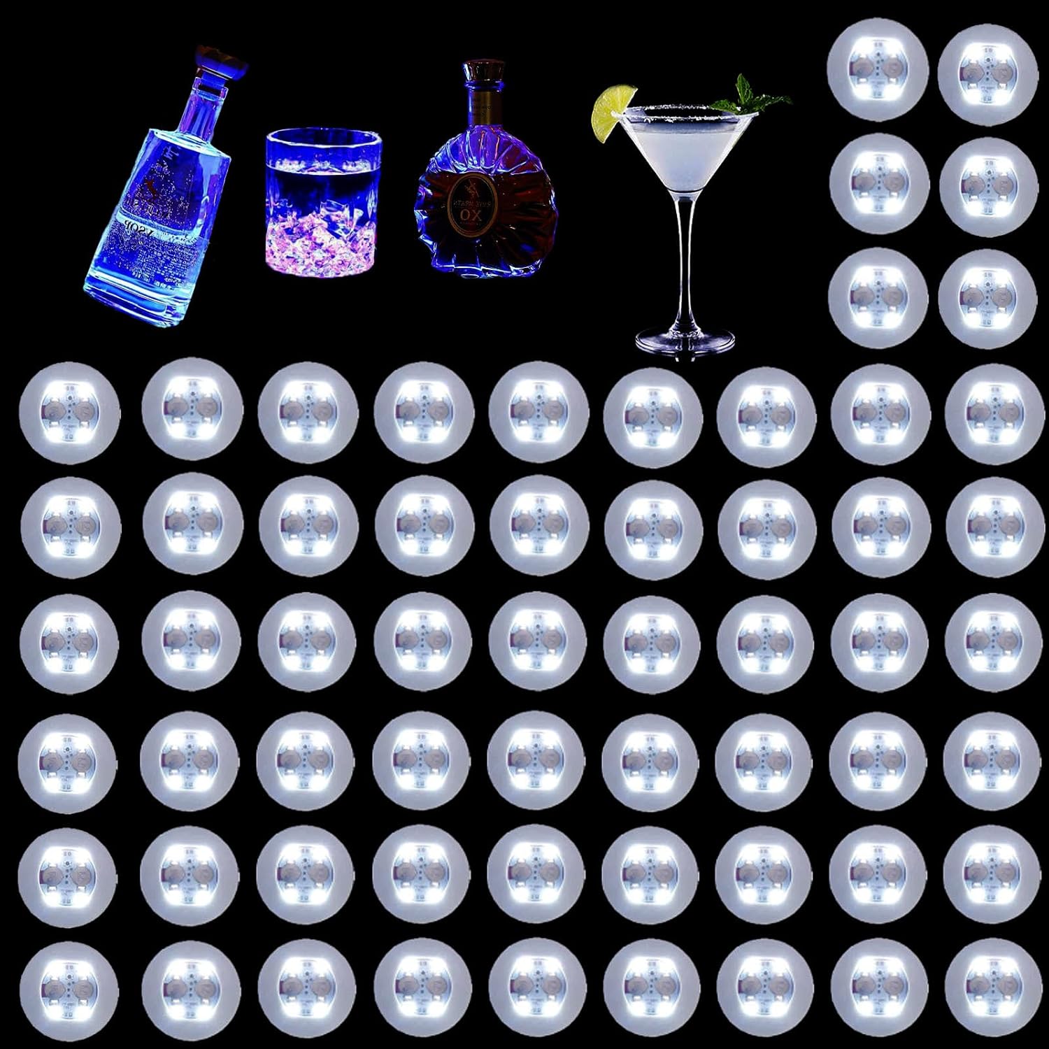 LED Drink Coaster Set of 60 for Parties and Gatherings