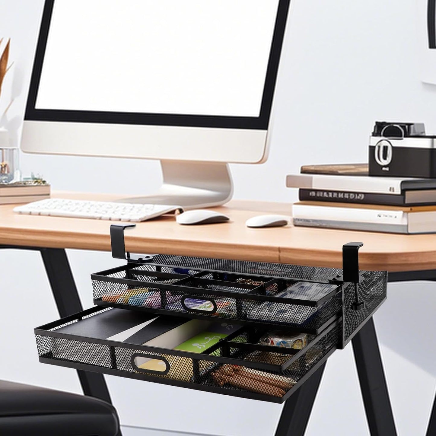 Clamp-On Slide Out Desk Drawers - Max Organization!