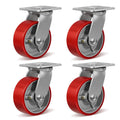 5in x 2in Heavy Duty Casters Industrial Plate Casters - 4000lb Set