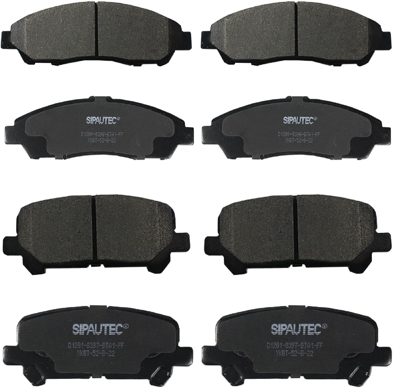 SIPAUTEC Front & Rear Ceramic Brake Pads for Honda & Acura