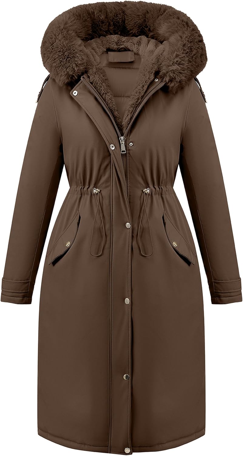 RISISSIDA Puffer Jacket Women Winter Parka with Fur Collar