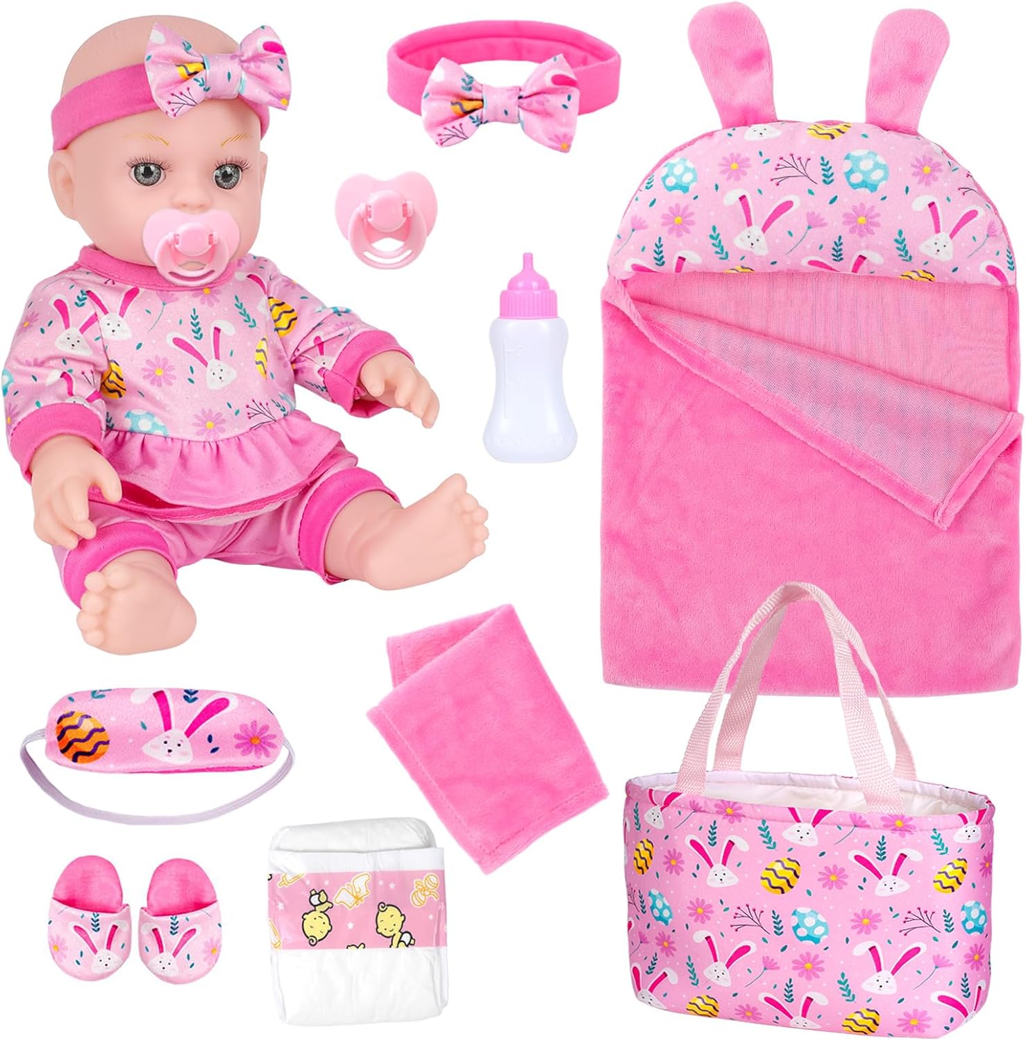 Adorable Bunny-Themed 12 Baby Doll Set by ZQDOLL