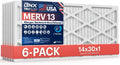 BNX TruFilter 14x30x1 MERV 13 Air Filter 6-Pack - Made in USA