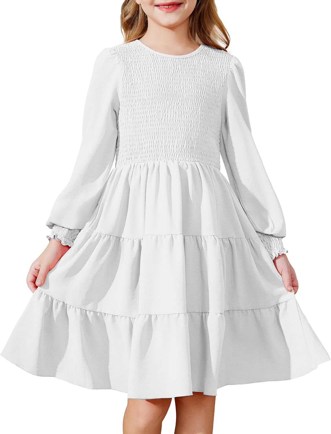 Arshiner Girls Dress Fall Boho Long Sleeve with Pockets