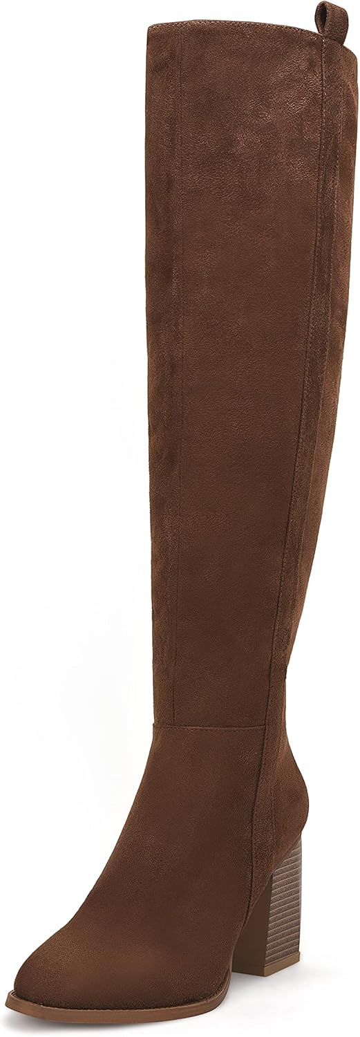 Ermonn Womens Faux Suede Knee High Side Zipper Boots Review