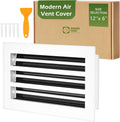 Modern Air Vent Cover 12x6 Decorative White Aluminum Linear Slot