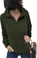 Quilted Lightweight Zip Sweatshirt for Women - Casual Everyday