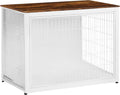 Extra Large Dog Crate Furniture 43.3in White and Rustic Brown - Dual